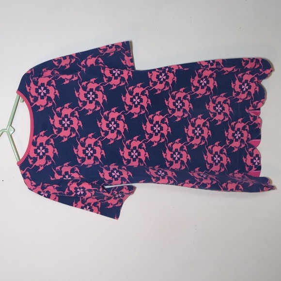 Three Friends Blue and Pink Dress Elbow-Length Sleeves Scallop Hem Girls Size 8 - Picture 6 of 6